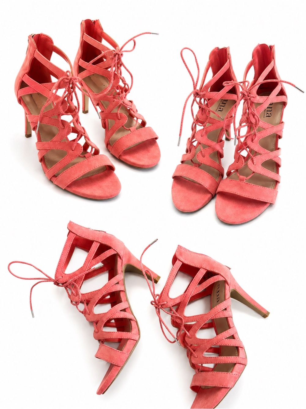 a.n.a Coral Lace-Up Cage Heels